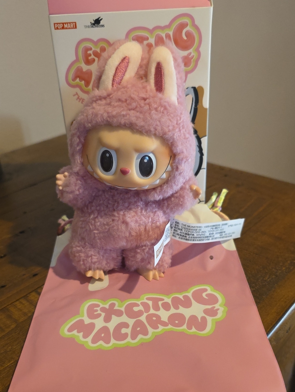 Exciting Macaron Pink Labubu Plush Figure